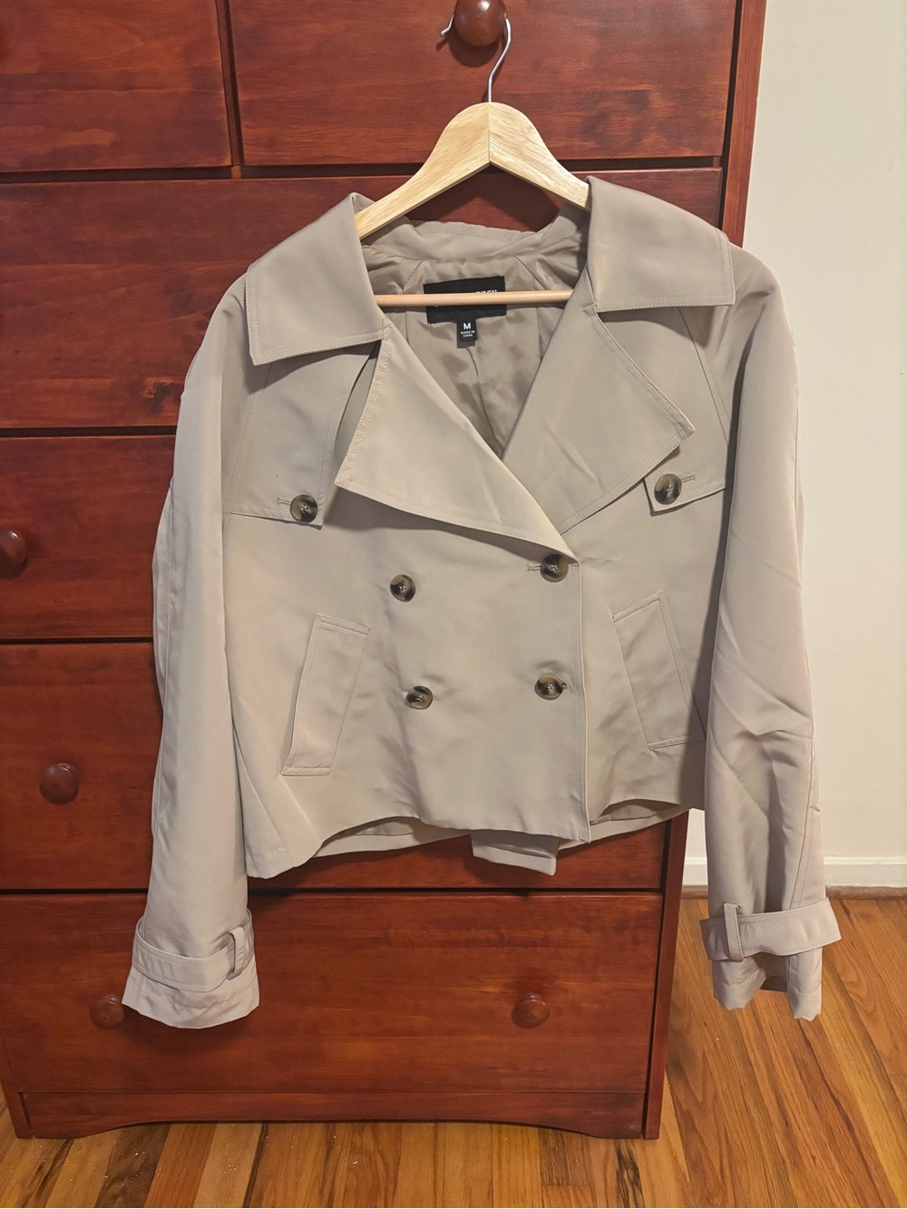 Steve Madden Short Taupe Trench Jacket